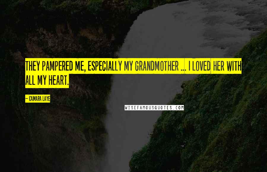Camara Laye Quotes: They pampered me, especially my grandmother ... I loved her with all my heart.