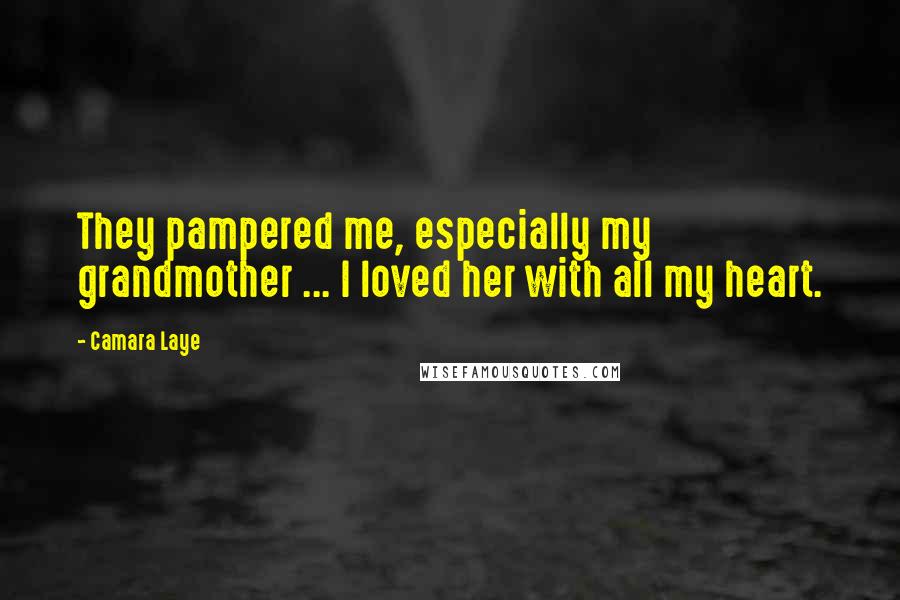 Camara Laye Quotes: They pampered me, especially my grandmother ... I loved her with all my heart.