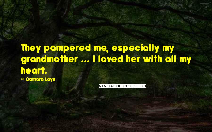 Camara Laye Quotes: They pampered me, especially my grandmother ... I loved her with all my heart.