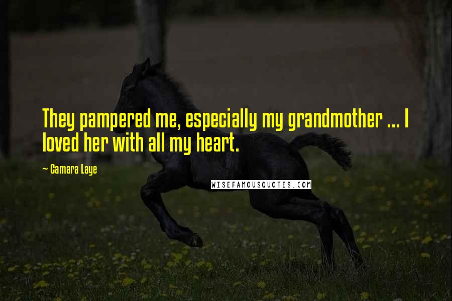 Camara Laye Quotes: They pampered me, especially my grandmother ... I loved her with all my heart.