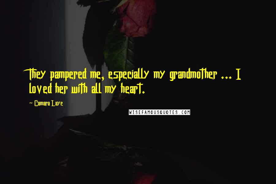 Camara Laye Quotes: They pampered me, especially my grandmother ... I loved her with all my heart.