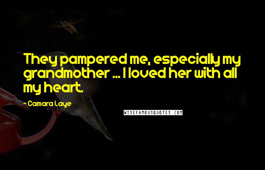 Camara Laye Quotes: They pampered me, especially my grandmother ... I loved her with all my heart.