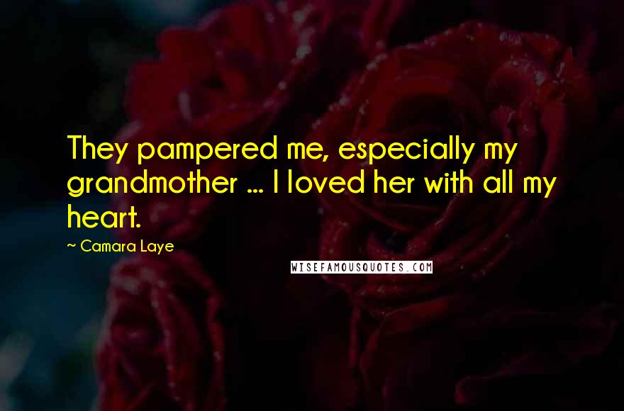 Camara Laye Quotes: They pampered me, especially my grandmother ... I loved her with all my heart.
