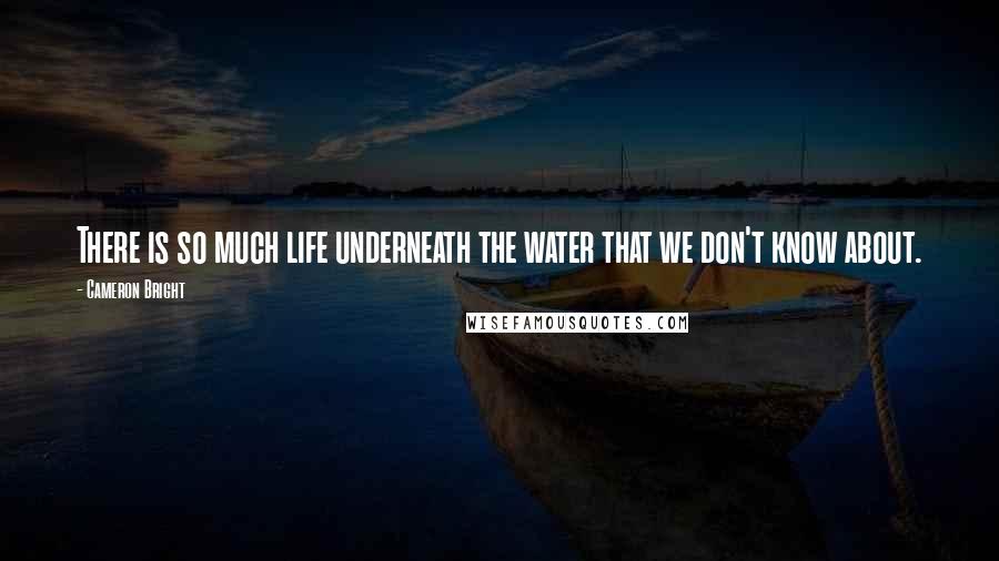 Cameron Bright Quotes: There is so much life underneath the water that we don't know about.