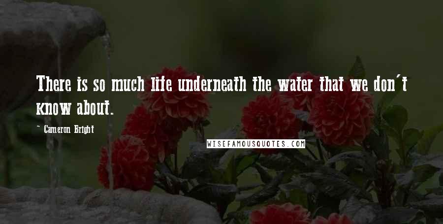 Cameron Bright Quotes: There is so much life underneath the water that we don't know about.