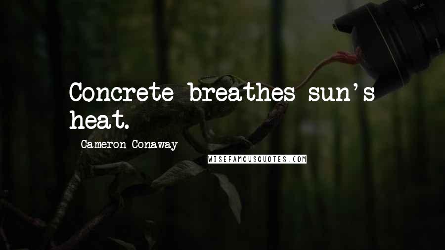 Cameron Conaway Quotes: Concrete breathes sun's heat.