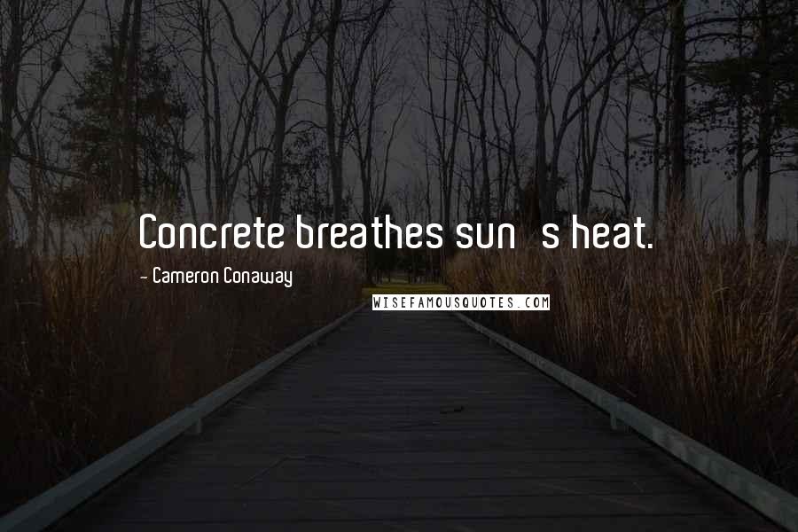 Cameron Conaway Quotes: Concrete breathes sun's heat.