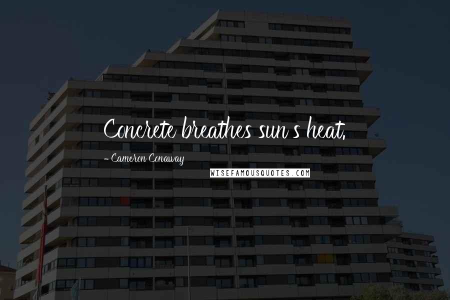 Cameron Conaway Quotes: Concrete breathes sun's heat.