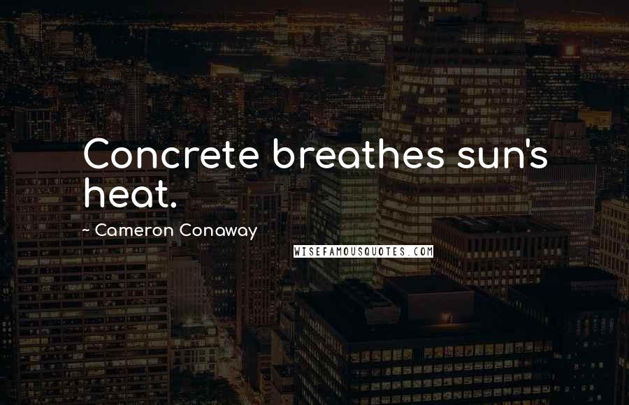 Cameron Conaway Quotes: Concrete breathes sun's heat.