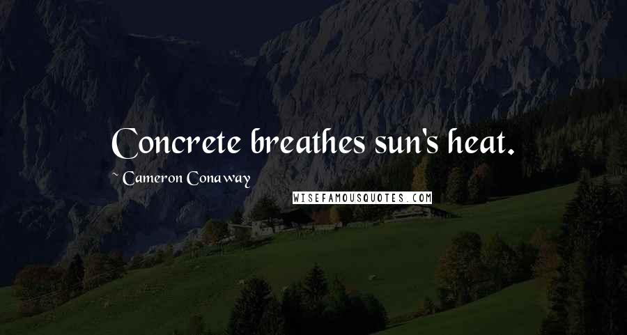 Cameron Conaway Quotes: Concrete breathes sun's heat.