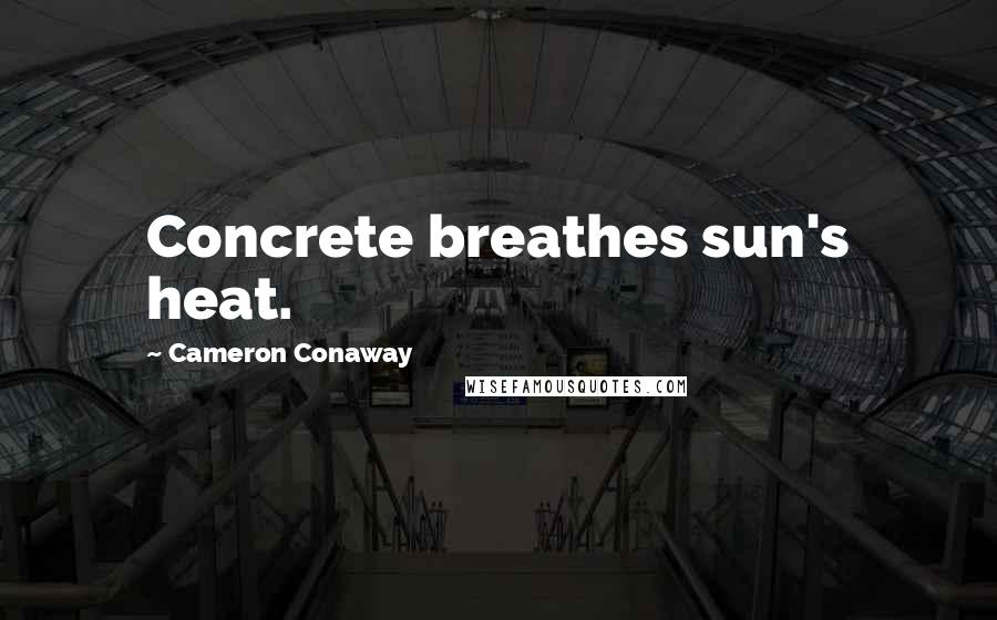 Cameron Conaway Quotes: Concrete breathes sun's heat.