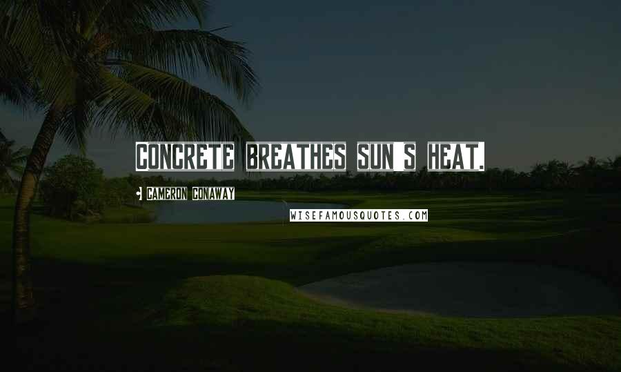 Cameron Conaway Quotes: Concrete breathes sun's heat.