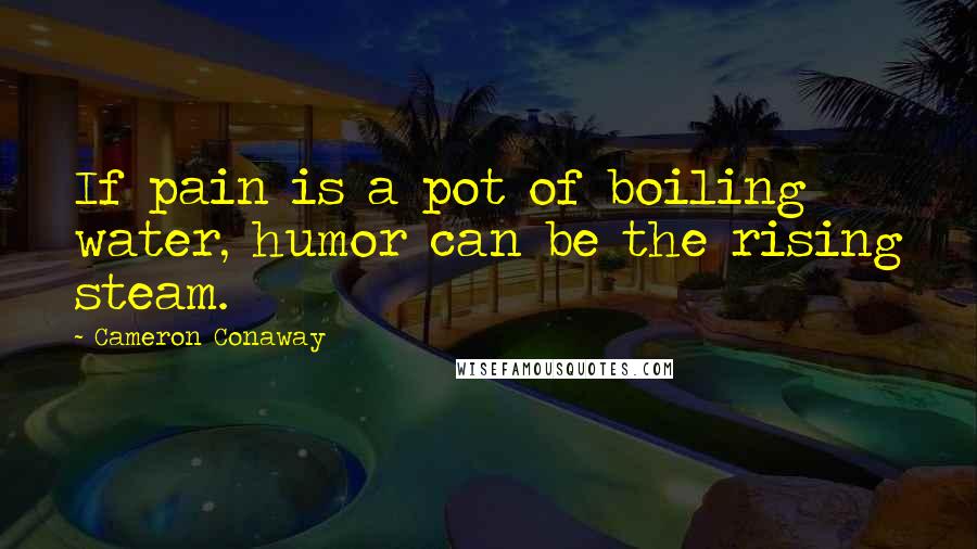 Cameron Conaway Quotes: If pain is a pot of boiling water, humor can be the rising steam.