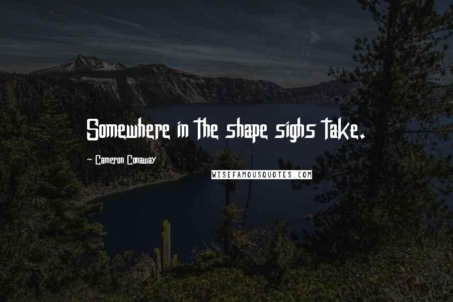 Cameron Conaway Quotes: Somewhere in the shape sighs take.