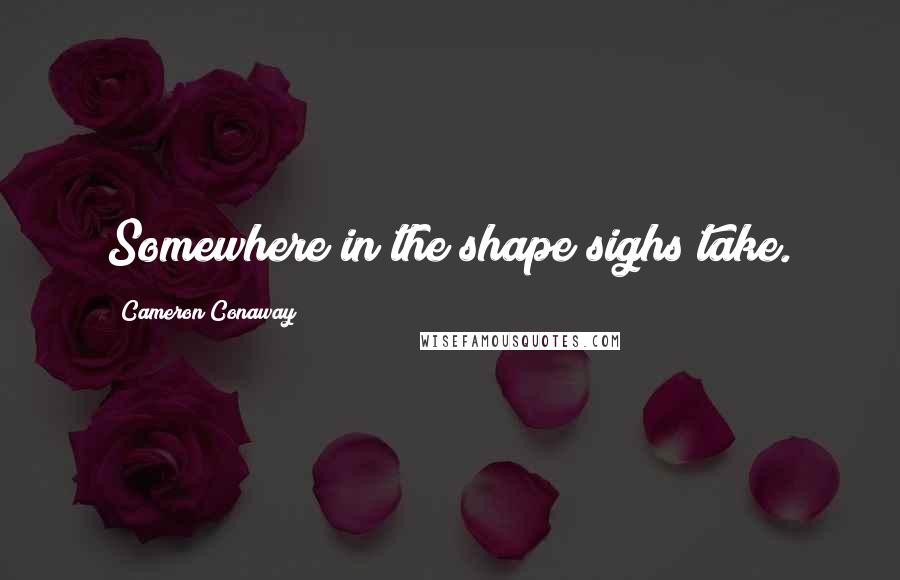 Cameron Conaway Quotes: Somewhere in the shape sighs take.