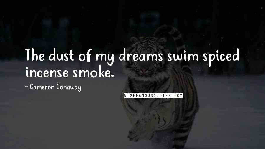 Cameron Conaway Quotes: The dust of my dreams swim spiced incense smoke.