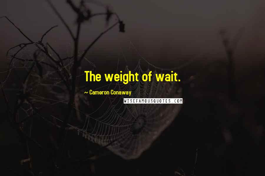 Cameron Conaway Quotes: The weight of wait.
