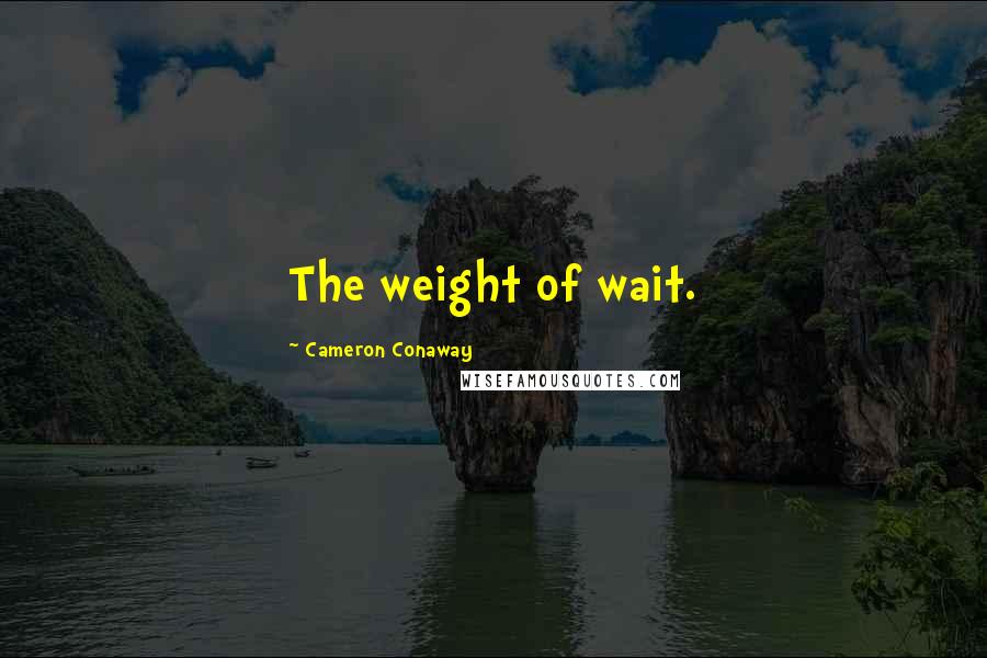 Cameron Conaway Quotes: The weight of wait.