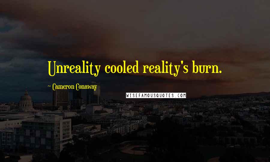 Cameron Conaway Quotes: Unreality cooled reality's burn.