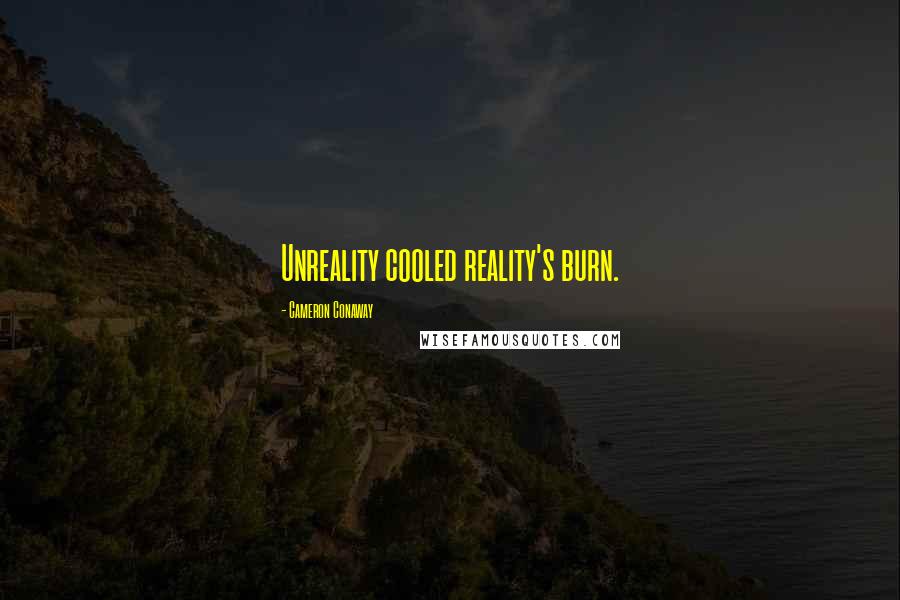 Cameron Conaway Quotes: Unreality cooled reality's burn.