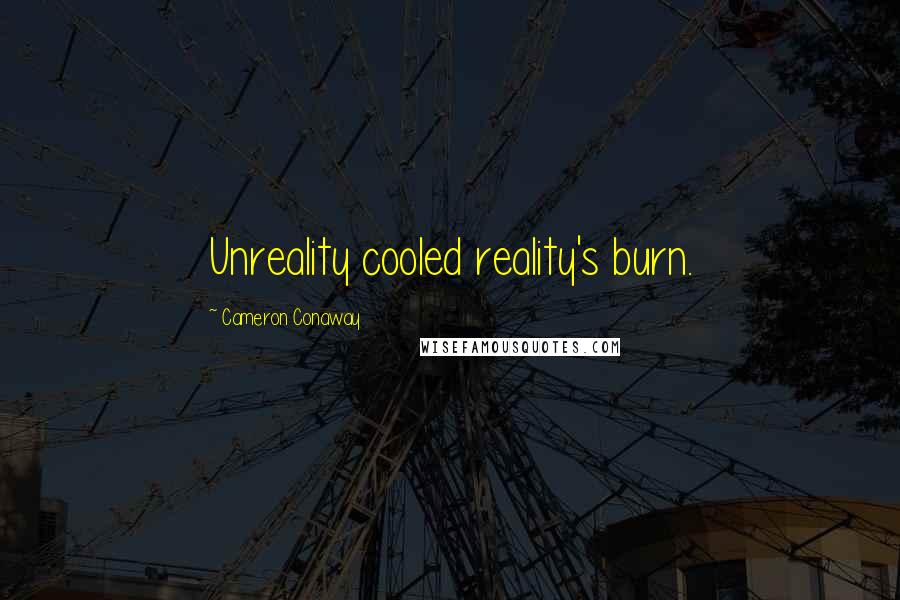 Cameron Conaway Quotes: Unreality cooled reality's burn.