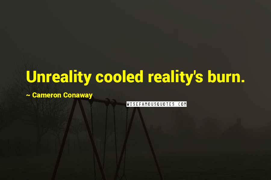Cameron Conaway Quotes: Unreality cooled reality's burn.