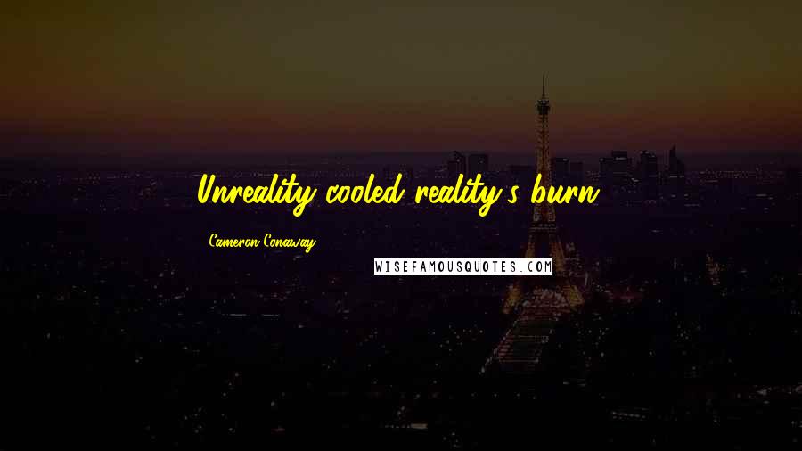 Cameron Conaway Quotes: Unreality cooled reality's burn.