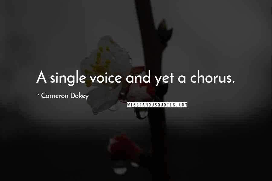 Cameron Dokey Quotes: A single voice and yet a chorus.