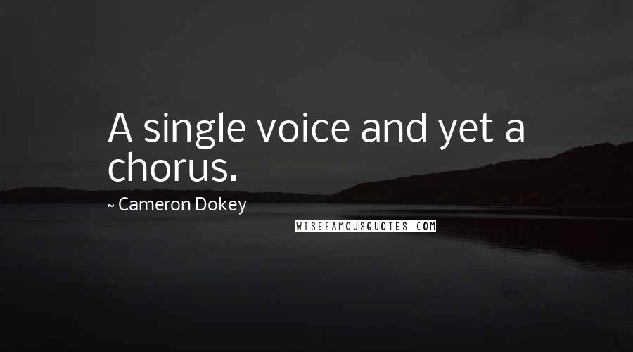 Cameron Dokey Quotes: A single voice and yet a chorus.