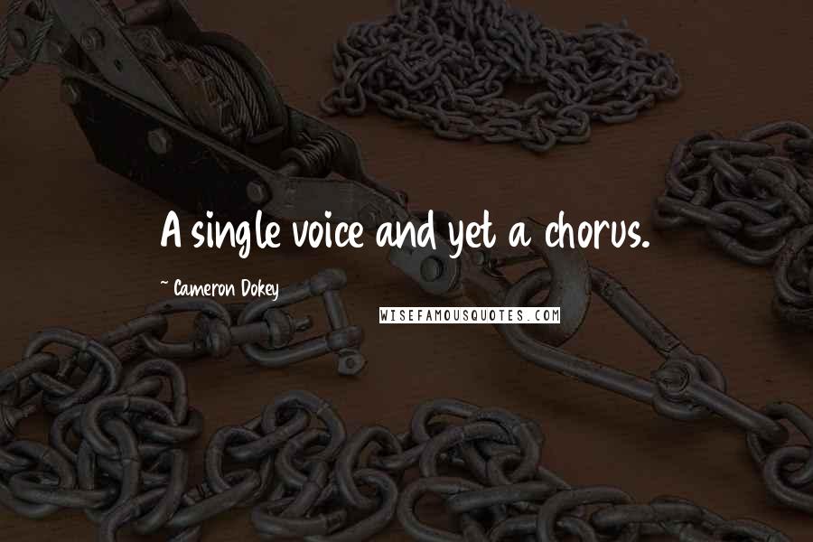 Cameron Dokey Quotes: A single voice and yet a chorus.