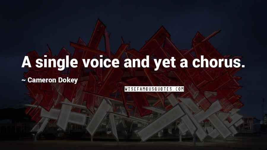 Cameron Dokey Quotes: A single voice and yet a chorus.