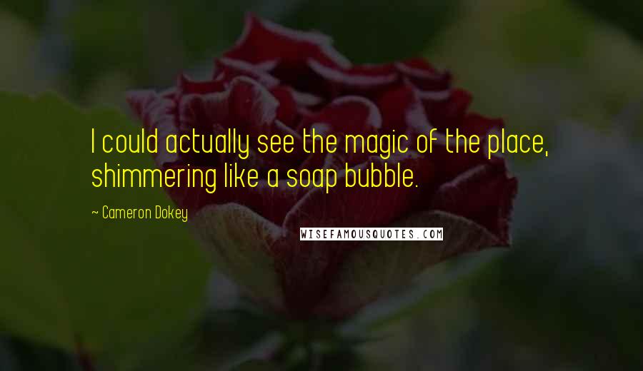 Cameron Dokey Quotes: I could actually see the magic of the place, shimmering like a soap bubble.