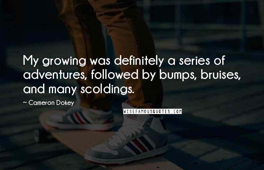 Cameron Dokey Quotes: My growing was definitely a series of adventures, followed by bumps, bruises, and many scoldings.