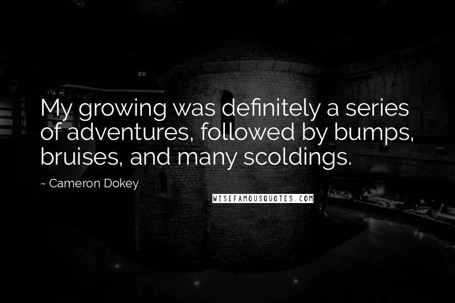 Cameron Dokey Quotes: My growing was definitely a series of adventures, followed by bumps, bruises, and many scoldings.
