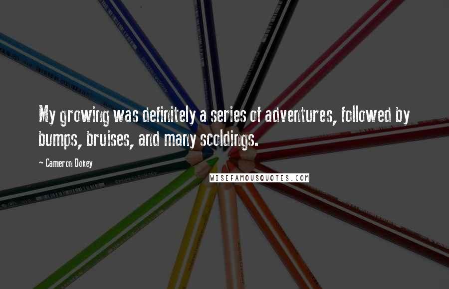 Cameron Dokey Quotes: My growing was definitely a series of adventures, followed by bumps, bruises, and many scoldings.