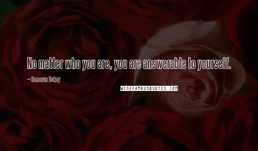 Cameron Dokey Quotes: No matter who you are, you are answerable to yourself.