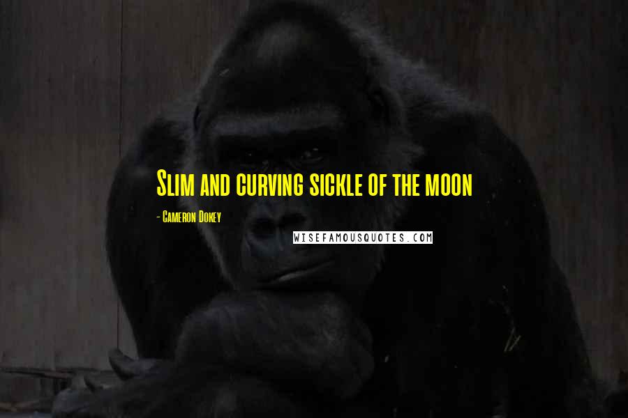 Cameron Dokey Quotes: Slim and curving sickle of the moon