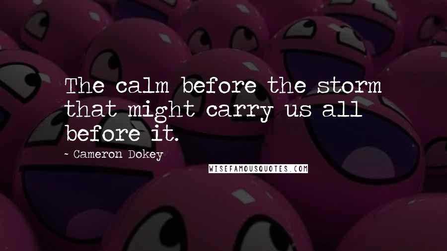 Cameron Dokey Quotes: The calm before the storm that might carry us all before it.