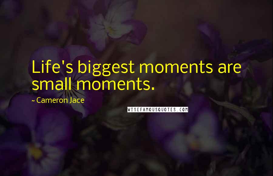Cameron Jace Quotes: Life's biggest moments are small moments.