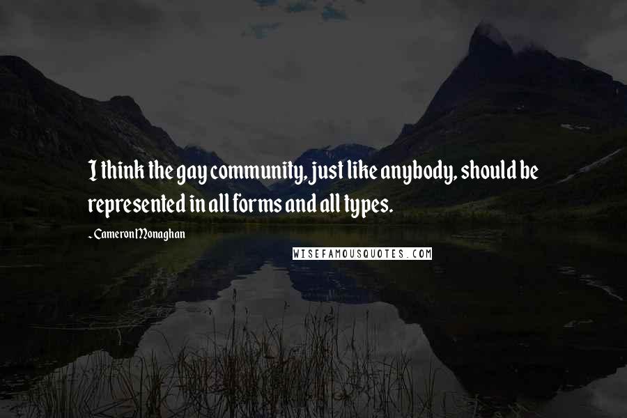 Cameron Monaghan Quotes: I think the gay community, just like anybody, should be represented in all forms and all types.