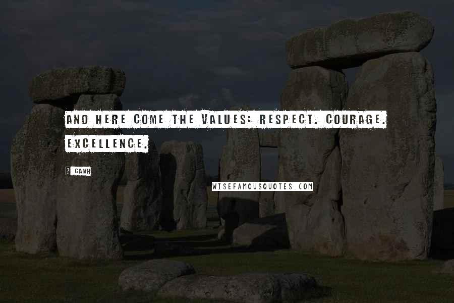 CAMH Quotes: And here come the values: Respect. Courage. Excellence.