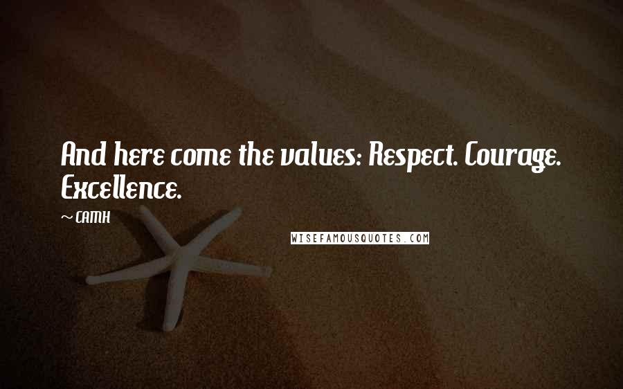 CAMH Quotes: And here come the values: Respect. Courage. Excellence.