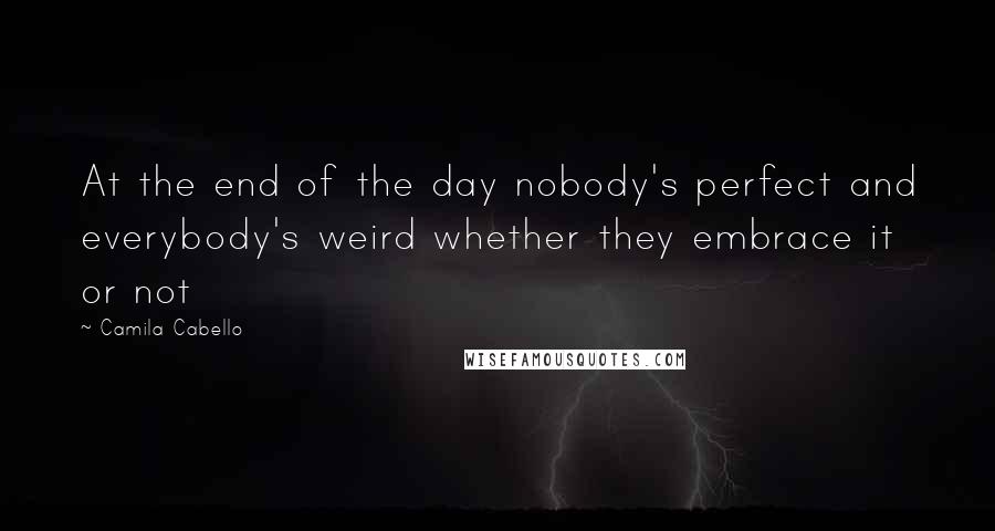 Camila Cabello Quotes: At the end of the day nobody's perfect and everybody's weird whether they embrace it or not