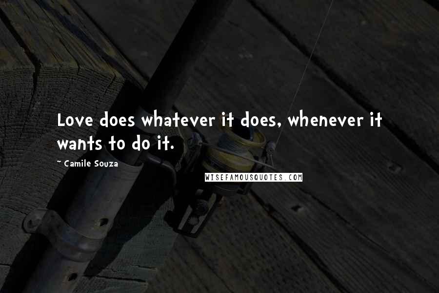 Camile Souza Quotes: Love does whatever it does, whenever it wants to do it.