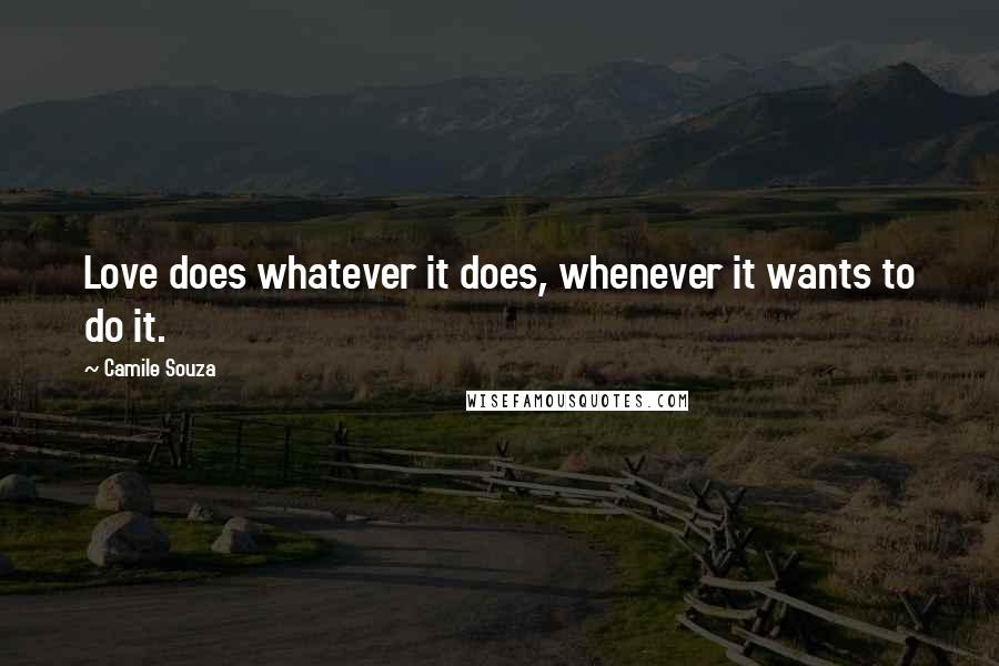 Camile Souza Quotes: Love does whatever it does, whenever it wants to do it.