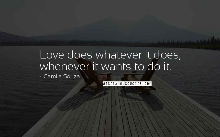 Camile Souza Quotes: Love does whatever it does, whenever it wants to do it.
