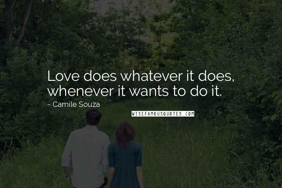 Camile Souza Quotes: Love does whatever it does, whenever it wants to do it.