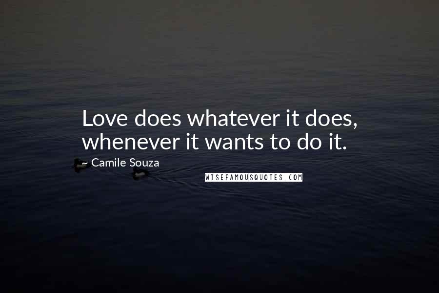 Camile Souza Quotes: Love does whatever it does, whenever it wants to do it.