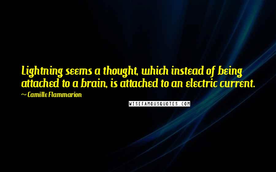 Camille Flammarion Quotes: Lightning seems a thought, which instead of being attached to a brain, is attached to an electric current.