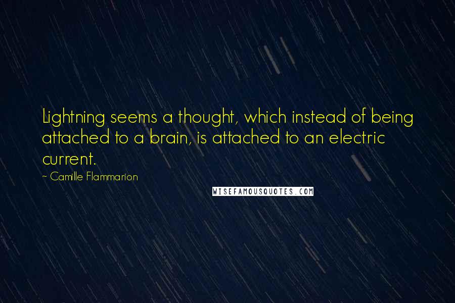 Camille Flammarion Quotes: Lightning seems a thought, which instead of being attached to a brain, is attached to an electric current.